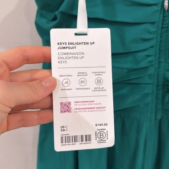 NWT Athleta X Alicia Keys enlighten up teal jumpsuit - Picture 9 of 11